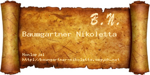 Baumgartner Nikoletta névjegykártya
