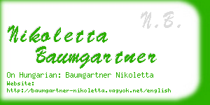nikoletta baumgartner business card